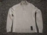 Sweater strik-trøje, str. XL, hvid