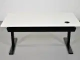 Holmris b8 hæve-/sænkebord i hvid med sort stel - 3