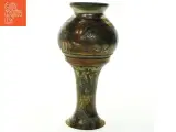 Dekoreret messing vase (str. 23x12 cm) - 3