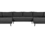 Cali sofa med dobbelt chaiselong mørkegrå