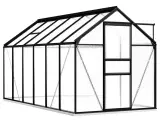 Drivhus med fundamentramme 7,03 m² aluminium antracitgrå