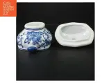 Blå og hvid porcelænssuppekop med låg (str. 18 x 12 cm) - 2