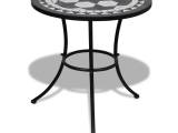 Bistrobord 60 cm mosaik sort og hvid