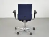 Häg h04 4200 kontorstol med blåt polster, alugråt stel og armlæn - 3