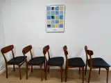 Spisestole teak ryg Eg stel, S. Larsens Møbelfabri - 2