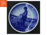 Blå og hvid dekorative platter fra Royal Copenhagen (str. Ø 8 cm. 5 styk) - 4