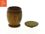 Teak Træ krukke med keramik låg (str. H. 8 cm) - 2