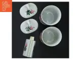 Porcelænsbadeværelsessæt med rosendesign fra Jlona (str. Kop, 10 cm) - 5