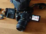 Nikon D5100 16mp, 16gb ram, flipskærm, 18-55mm VR 