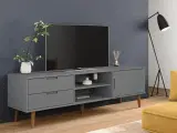 Tv-bord 158x40x49 cm massivt fyrretræ grå
