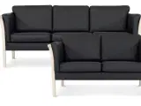 Dragør 3+2 sofasæt - Sort tekstillæder