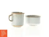 Keramik sæt med sukkerskål og mælkekande fra Søholm Stentøj (str. 10 x 6 cm og 8 x 11 x 7 cm) - 3