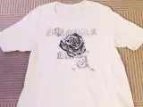 Hvid bluse med rose str 48 