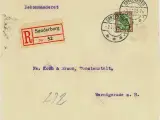 Chr. X, 70 øre tofarvet, R-brev 1924