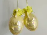 Iriserende æg, gult m blomster, 2 stk samlet - 4