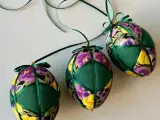 Mellem påskeæg, grøn m blomster, 3 stk samlet - 2