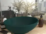 Luksuriøs håndvask 40x33 cm keramisk oval mat mørkegrøn