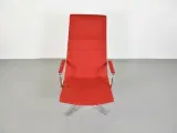 Arper loungestol i rød med armlæn og krom stel - 5