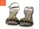 Sort højhælet sandal med guld kæde detalje fra Catwalk (str. 38 ) - 4