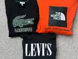 Lacoste, Levis og The North Face Sweetshirt