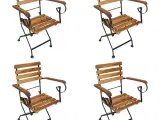 Foldbare havestole 4 stk. stål og massivt akacietræ