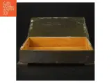 Vintage træ og metal cigaræske (str. 18 x 13,5 cm) - 4