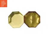 Engelsk Vintage Ottekantet metal dåse med blomstermotiv (str. 12 x 7 cm) - 3