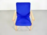 Børge mogensen lænestol i eg med blåt polster - 5