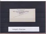 Autograf - Prins Axel - Ø.K.