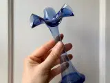 Spinkel flæsevase, blåt glas - 4