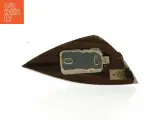 Væglampe i teaktræ med messingdetaljer (str. 18 x 11 cm) - 5