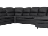 Lissabon hj. sofa m. chais. - højre - Sort tekstillæder