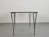 Fritz hansen / piet hein bord med hvid laminat plade og stålkant - 3