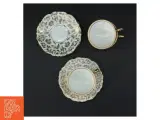 Porcelænskopper og underkopper sæt fra Bareuther (str. 3 kopper. ø 7 cm. 3 tallerkner. ø. 12 cm) - 2