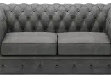 Chesterfield Manchester 2 pers sofa grå velour Riviera 96