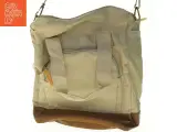 Lærred rygsæk med læderdetaljer (str. 40 x 32 cm) - 3