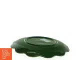 Grøn keramik fad med dekorative malede motiver (str. O 29 cm) - 2