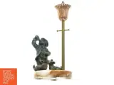 Bord olielampe med skulptur i kobber og alabast(str. 25 x 12 cm) - 4