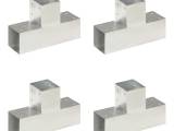 Stolpebeslag T-form 4 stk. 91x91 mm galvaniseret metal