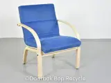 Farstrup loungestol i birk med blåt polster
