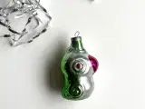Vintage ornament, papegøje, grøn m lilla næb - 4