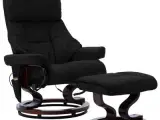 vidaXL massagestol kunstlæder og bøjet træ sort