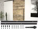 Skinnesæt til skydedør 200 cm stål sort