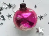 Vintage julekugle, pink patineret - 4