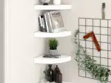 Svævehylder til hjørne 4 stk. 25x25x3,8 cm MDF hvid