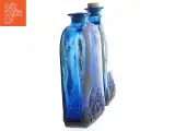 2 stk Håndlavede glasflasker med prop (str. H. 14 cm. b. 8,5 cm) - 2