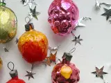Vintage julekugler, samling frugter, 6 stk samlet - 4