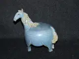 Allinge Pottemageri Bornholm blå hest figur