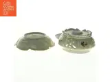 Porcelænsskål og lysholde til at stille ting på der skal holdes varmt evt thekande  (str. Diameter 18 cm og 15 x 7,5 cm) - 4