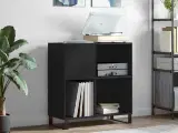 Vinylskab 84,5x38x89 cm konstrueret træ sort